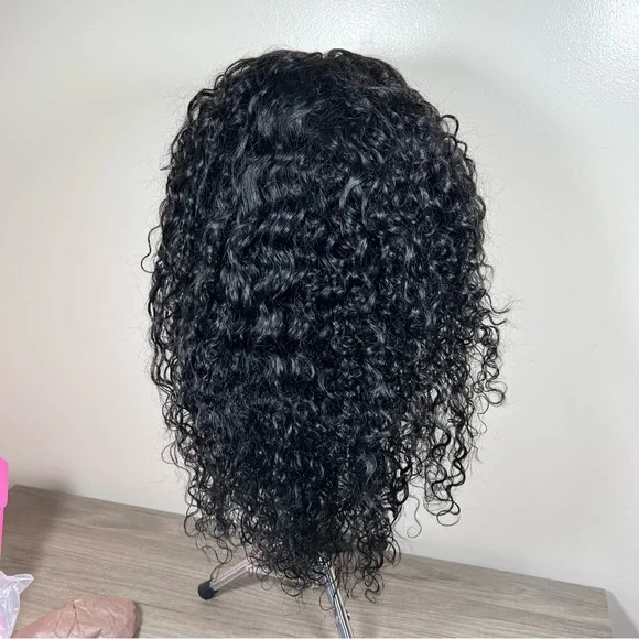 UNICE InvisiBlend V Part Water Wave Mixed Curly Human Hair 20 Inch Wig